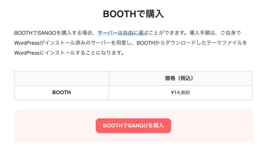 SANGO BOOTH 購入