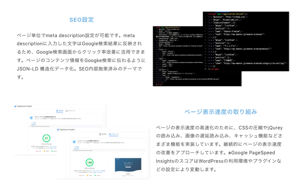 Emanon SEO ページ表示速度